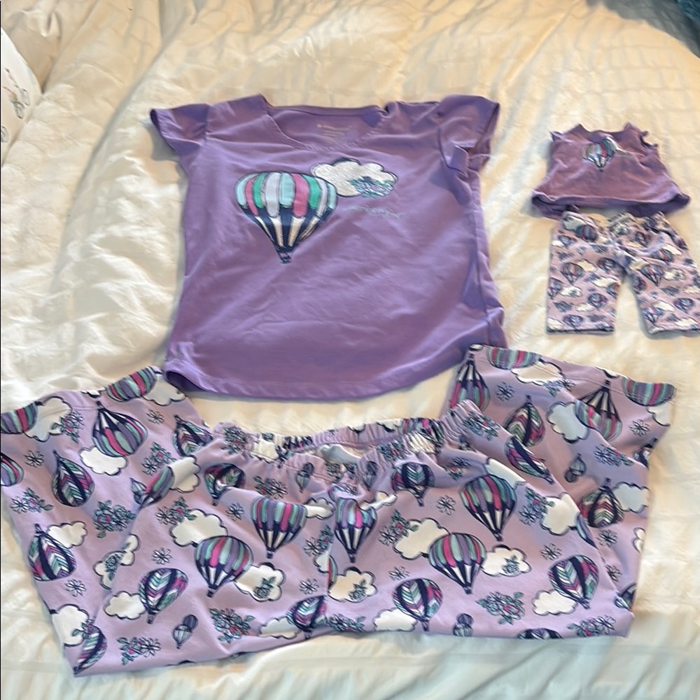 American Girl Purple Pajama Set with Gemstone Design